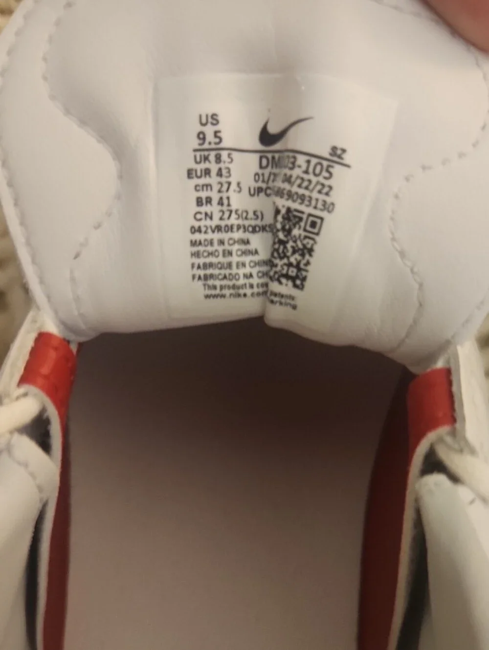 Jordan White Golf-Style Sneakers with Red Lace Accents
